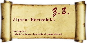 Zipser Bernadett névjegykártya